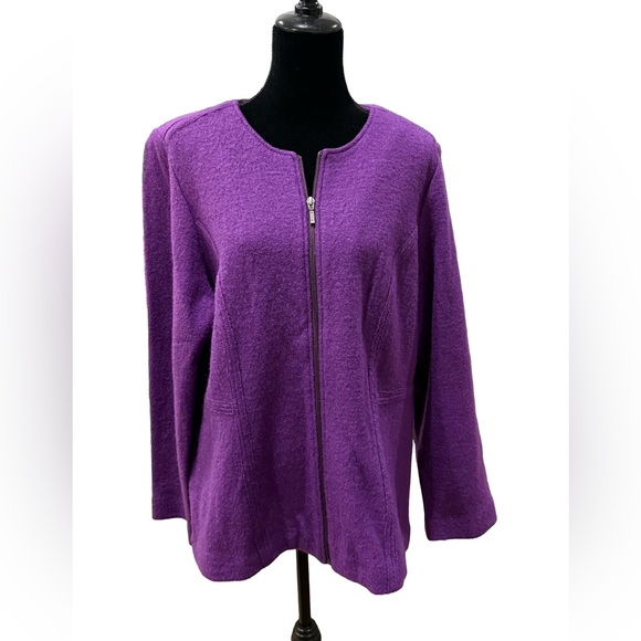 Chico's Jackets & Blazers - Chico’s 100% Wool Purple Zip up Jacketet